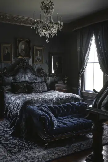 victorian purple gothic bedroom