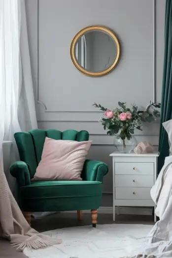 gray romantic bedroom