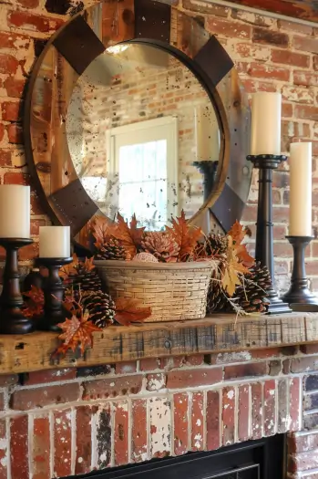 fall decorations for mantle