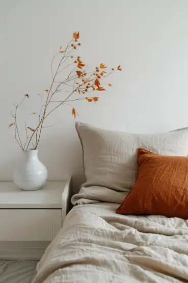 fall warm aesthetic cozy bedroom