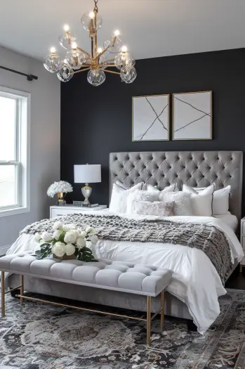 modern romantic luxury master bedroom