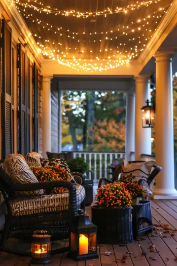 fall decor for small front porch