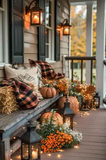 modern fall porch decor