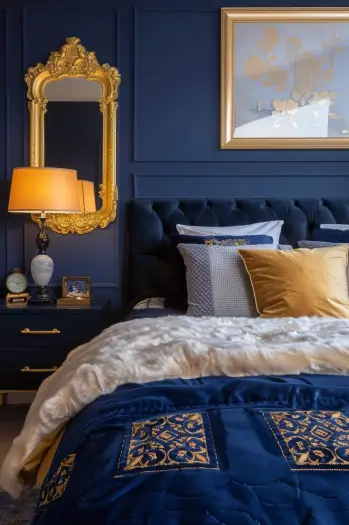 romantic blue bedroom