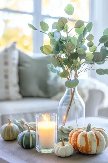 fall decorated living room