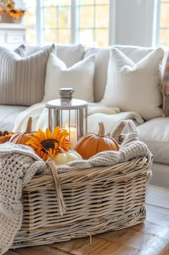 farmhouse fall coffee table decor