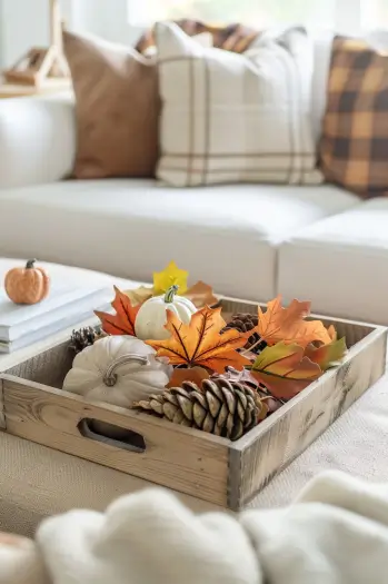 fall centerpiece for coffee table