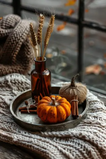 decorating a coffee table for fall