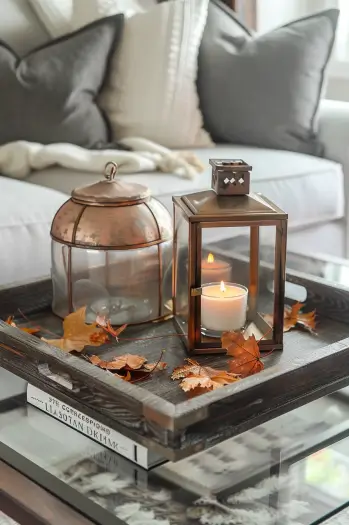 diy fall coffee table decor