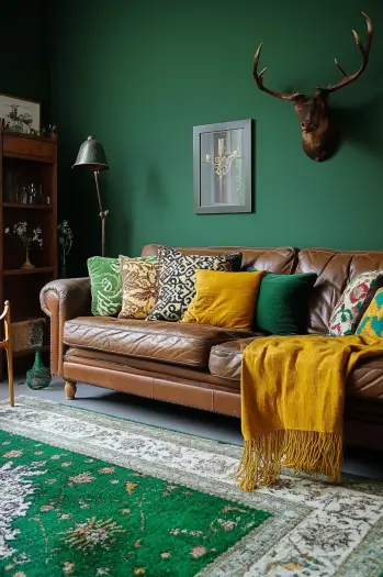 green living room decor