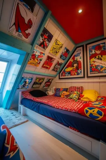 small attic bedroom for boys