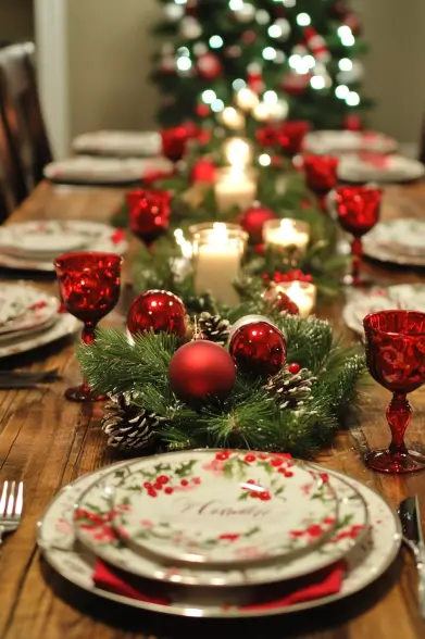 christmas dining table setting